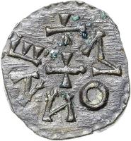 England coin 1 Styca - Eanred (830 - 844) reverse reverse of 1 Styca - Eanred (830 - 844) coin with SP# 862 from England. Inscription: + MONNE
