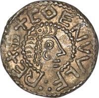 England coin 1 Penny - Coenwulf (796 - 821) obverse obverse of 1 Penny - Coenwulf (796 - 821) coin with SP# 920 from England. Inscription: + COENVVLF .: REX
