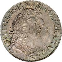 England coin 1 Crown - William & Mary (1691 - 1692) obverse obverse of 1 Crown - William & Mary (1691 - 1692) coin with SP# 3433 from England. Inscription: GVLIELMVS · ET · MARIA · DEI · GRATIA