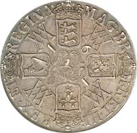 England coin 1 Crown - William & Mary (1691 - 1692) reverse reverse of 1 Crown - William & Mary (1691 - 1692) coin with SP# 3433 from England. Inscription: MAG · BR FR · ET · HI · REX · ET · REGINA · 1 6 1 6 WM WM WM WM
