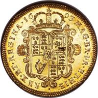 England coin 2 Guineas - William & Mary (1691 - 1694) reverse reverse of 2 Guineas - William & Mary (1691 - 1694) coin with SP# 3424 from England. Inscription: MAG · BR · FR · ET · HIB · REX · ET · REGINA · 16 93 ·