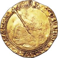 England coin 1 Unite - James I (1604 - 1619) obverse obverse of 1 Unite - James I (1604 - 1619) coin with SP# 2620 from England. Inscription: IACOBVS · MAG · BRIT · FRAN · ET · HIB · REX ·