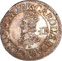 England coin 1/2 Groat - Charles I (1631 - 1632) obverse obverse of 1/2 Groat - Charles I (1631 - 1632) coin with SP# 2856 from England. Inscription: CAROLVS D.G:MAGBRIT FR ET HIBR · · II · B