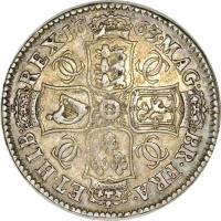 England coin 1/2 Crown - Charles II (1663) reverse reverse of 1/2 Crown - Charles II (1663) coin with SP# 3361 from England. Inscription: MAG · BR · FRA · ET · HIB REX · 16 63 · CC CC CC CC
