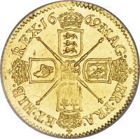 England coin 1/2 Guinea - Charles II (1669 - 1672) reverse reverse of 1/2 Guinea - Charles II (1669 - 1672) coin with SP# 3347 from England. Inscription: MAG · BR · FRA · ET · HIB · REX · 16 · 69 ·