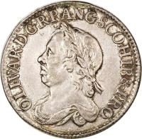 England coin 1 Shilling - The Commonwealth of England (1658) obverse obverse of 1 Shilling - The Commonwealth of England (1658) coin with SP# 3228 from England. Inscription: OLIVAR · D · G R · P · ANG · SCO · HIB & PRO