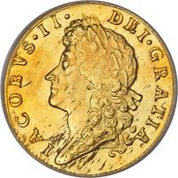 England coin 1/2 Guinea - James II (1686 - 1688) obverse obverse of 1/2 Guinea - James II (1686 - 1688) coin with SP# 3404 from England. Inscription: IACOBVS · II · DEI · GRATIA