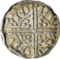 England coin 1 Penny - Henry III - Long Cross (1251 - 1272) reverse reverse of 1 Penny - Henry III - Long Cross (1251 - 1272) coin with SP# 1368 from England. Inscription: NIC | OLЄ | ON C | ANT