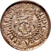 England coin 2 Pence - James I (1615 - 1616) obverse obverse of 2 Pence - James I (1615 - 1616) coin with SP# 2659 from England.