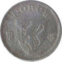 obverse of 10 Øre - Haakon VII - WW2 German Occupation (1941 - 1945) coin with KM# 389 from Norway. Inscription: NORGE