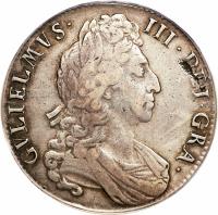 England coin 1 Crown - William III (1697) obverse obverse of 1 Crown - William III (1697) coin with SP# 3473 from England.