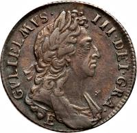 England coin 1 Shilling - William III - Exeter mint (1696 - 1697) obverse obverse of 1 Shilling - William III - Exeter mint (1696 - 1697) coin with SP# 3500 from England.