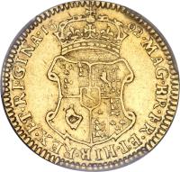 England coin 1/2 Guinea - William & Mary (1690 - 1694) reverse reverse of 1/2 Guinea - William & Mary (1690 - 1694) coin with SP# 3430 from England.