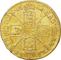 England coin 1 Guinea - James II (1674 - 1684) reverse reverse of 1 Guinea - James II (1674 - 1684) coin with SP# 3345 from England.