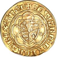 England coin 1/4 Noble - Edward III - Treaty Coinage (1363 - 1369) obverse obverse of 1/4 Noble - Edward III - Treaty Coinage (1363 - 1369) coin with SP# 1510 from England.