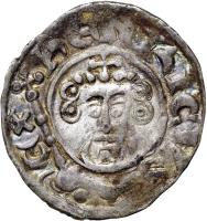 England coin 1 Penny - John - Short Cross (1204 - 1209) obverse obverse of 1 Penny - John - Short Cross (1204 - 1209) coin with SP# 1351 from England. Inscription: hЄNRICVS R | ЄX