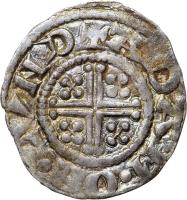 England coin 1 Penny - John - Short Cross (1204 - 1209) reverse reverse of 1 Penny - John - Short Cross (1204 - 1209) coin with SP# 1351 from England. Inscription: + ADAM · ON · LVND