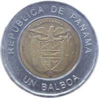 Panama coin 1 Balboa (2011) obverse obverse of 1 Balboa (2011) coin with KM# 141 from Panama. Inscription: REPUBLIC DE PANAMA UN BALBOA