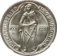 reverse of 3 Reichsmark - Naumburg (1928) coin with KM# 57 from Germany.