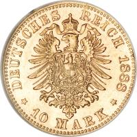 reverse of 10 Mark - Albert (1874 - 1888) coin with KM# 1235 from German States.