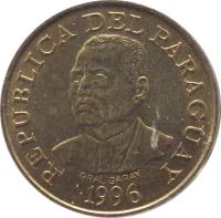 Paraguay coin 10 Guaraníes - FAO (1996) obverse obverse of 10 Guaraníes - FAO (1996) coin with KM# 178a from Paraguay. Inscription: REPUBLICA DEL PARAGUAY GRAL.GARAY