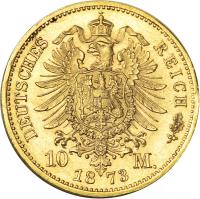reverse of 10 Mark - Johann (1872 - 1873) coin with KM# 1232 from German States.