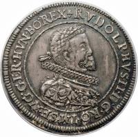 German States coin 1 Thaler - Rudolf II (1601 - 1610) obverse obverse of 1 Thaler - Rudolf II (1601 - 1610) coin with KM# 246 from German States. Inscription: RVDOLPHVSII · D · G · RO · IM · SE · NG · GER · HVN · BO · REX