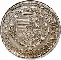 German States coin 1 Thaler - Leopold (1620) reverse reverse of 1 Thaler - Leopold (1620) coin with KM# 256 from German States. Inscription: STIRIÆƷCARINT · CARN:LAND:ALS