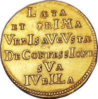 reverse of 1 Ducat - Karl VI - Augsburg Confession - Trade Coinage (1730) coin with KM# 139 from German States. Inscription: LÆTA ET TRIMA VRBIS AVCVSTÆ DE CONFESSIONE SVA IVBILA