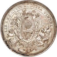 reverse of 2 Thaler - Karl VI (1740) coin with KM# 146 from German States. Inscription: LIB:S:R:I:CIVIT:AUGUSTA VINDEL: