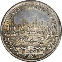 German States coin 1/4 Thaler - Franz I (1745) reverse reverse of 1/4 Thaler - Franz I (1745) coin with KM# 154 from German States. Inscription: AUGUSTA VINDELICORUM MDCCXLV ·