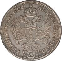 German States coin 1 Conventionsthaler - Franz I (1764) reverse reverse of 1 Conventionsthaler - Franz I (1764) coin with KM# 183 from German States. Inscription: AUGUSTA VINDELICOR: AD NORM:CONVENTIO: 17 64 · F.(A)H.