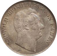 German States coin 1 Gulden - Leopold I (1842 - 1845) obverse obverse of 1 Gulden - Leopold I (1842 - 1845) coin with KM# 214 from German States. Inscription: LEOPOLD GROSHERZOG VON BADEN