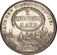 German States coin 1 Conventionsthaler - Christoph Franz (1800) reverse reverse of 1 Conventionsthaler - Christoph Franz (1800) coin with KM# 151 from German States. Inscription: NACH DEM CONVENTIONSEUSE. X EINE FEINE MARK · BAMBERG ·