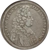 German States coin 1 Thaler - Lother Franz (1694) obverse obverse of 1 Thaler - Lother Franz (1694) coin with KM# 87 from German States. Inscription: LOTHAR · FRANC · D · G · EPIS · BAMB · S · R · I · PRINC ·