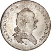 obverse of 1/2 Thaler - Carl Theodor (1778 - 1798) coin with KM# 558 from German States.