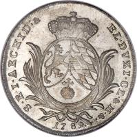 reverse of 1/2 Thaler - Carl Theodor (1778 - 1798) coin with KM# 558 from German States.