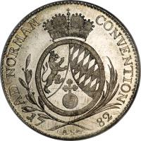 German States coin 1 Conventionsthaler - Karl Theodor (1778 - 1781) reverse reverse of 1 Conventionsthaler - Karl Theodor (1778 - 1781) coin with KM# 560 from German States. Inscription: 1782 AS AD NORMAM CONVENTION