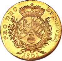 German States coin 1 Ducat - Maximilian IV - Trade Coinage (1799 - 1803) reverse reverse of 1 Ducat - Maximilian IV - Trade Coinage (1799 - 1803) coin with KM# 646 from German States.