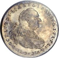 German States coin 1/2 Conventionsthaler - Carl Theodor (1790) obverse obverse of 1/2 Conventionsthaler - Carl Theodor (1790) coin with KM# 590 from German States.