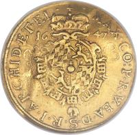 German States coin 2 Ducat - Maximilian I - Trade Coinage (1642 - 1647) obverse obverse of 2 Ducat - Maximilian I - Trade Coinage (1642 - 1647) coin with KM# 275 from German States.