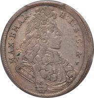 obverse of 15 Kreuzer - Maximilian II Emanuel (1691 - 1692) coin with KM# 348 from German States.