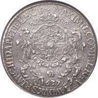 German States coin 1 Thaler - Maximilian (1627 - 1638) obverse obverse of 1 Thaler - Maximilian (1627 - 1638) coin with KM# 227 from German States.