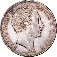 obverse of 2 Thaler / 3 1/2 Gulden - Maximilian II - Johann Christoph von Gluck (1848) coin with KM# 833 from German States. Inscription: MAXIMILIAN II KŒNIG V. BAYERN C.VOIGT