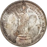 reverse of 2 Thaler / 3 1/2 Gulden - Ludwig I - Bishop Julius Echter von Mespelbrunn (1847) coin with KM# 823 from German States. Inscription: STANDBILD DES FÜRSTBISCHOF'S JULIUS ECHTER V. MESPELBRUNN ERRICHTET ZU WÜRZBURG 1847
