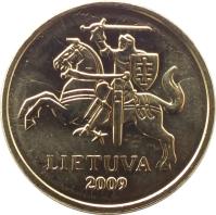 Lithuania coin 10 Centų (1997 - 2014) obverse obverse of 10 Centų (1997 - 2014) coin with KM# 106 from Lithuania. Inscription: LIETUVA 2009