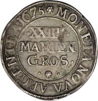 German States coin 24 Mariengroschen - Johann Adolf (1675 - 1677) reverse reverse of 24 Mariengroschen - Johann Adolf (1675 - 1677) coin with KM# 93 from German States.