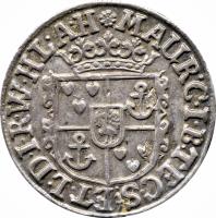 German States coin 12 Mariengroschen - Moritz (1670 - 1672) obverse obverse of 12 Mariengroschen - Moritz (1670 - 1672) coin with KM# 81 from German States.