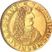 German States coin 1 Ducat - Friedrich Wilhelm - Trade Coinage (1661 - 1663) obverse obverse of 1 Ducat - Friedrich Wilhelm - Trade Coinage (1661 - 1663) coin with KM# 320 from German States.