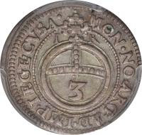 German States coin 3 Kreuzer - Joachim Ernst (1622 - 1625) reverse reverse of 3 Kreuzer - Joachim Ernst (1622 - 1625) coin with KM# 27 from German States.